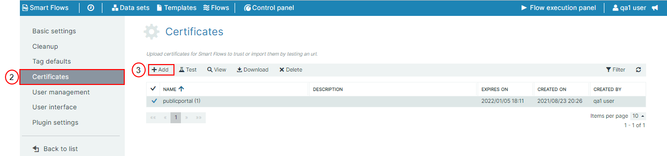 Adding a Certificate