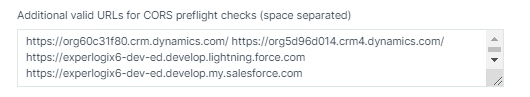 Additional URLs for CORS