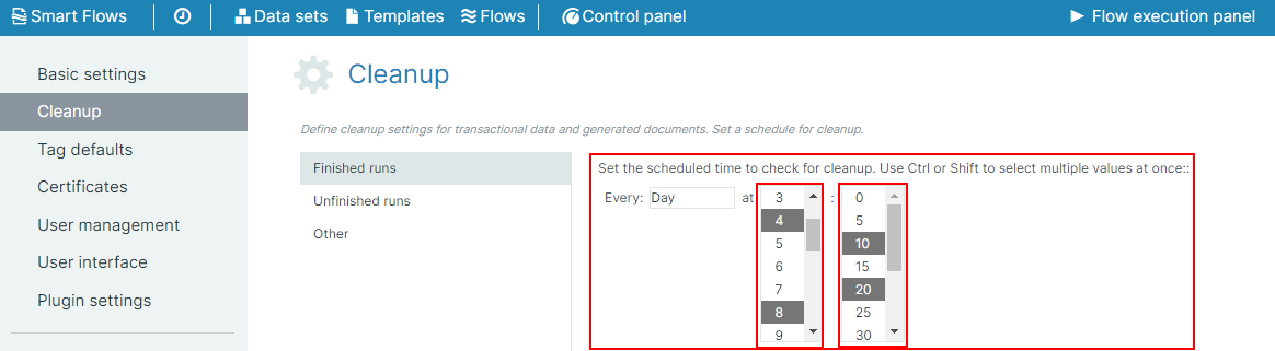 Multiple Values for Cleanup Schedule