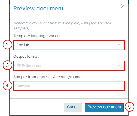 Preview document button