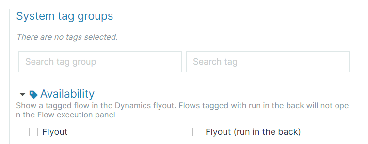 System tag group - Availibility option