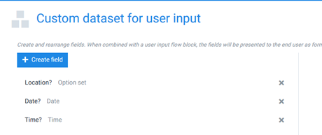 Example custom data set fields