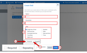 Create new field wizard